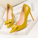 9288-59 han edition style bow thin with shallow mouth pointed sexy high-heeled shoes show thin high-heeled shoes