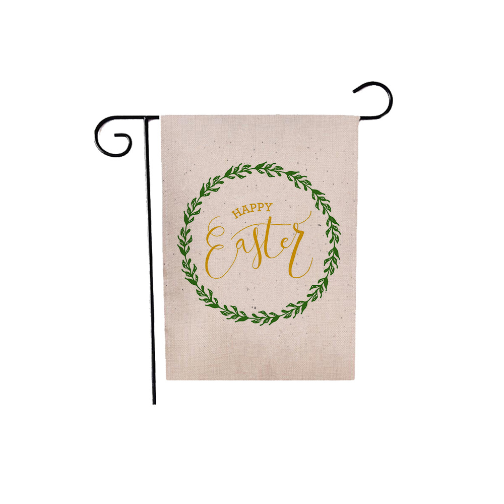 75g Weight Flag Event & Party Supplies 1 Piece, 47*32cm Quantity Linen Material Easter Festival Rabbit, Letter Pattern Cute Style Easter Cute Rabbit Letter Linen Flag Party Supplies Decorations 1 Piece 47*32cm 32