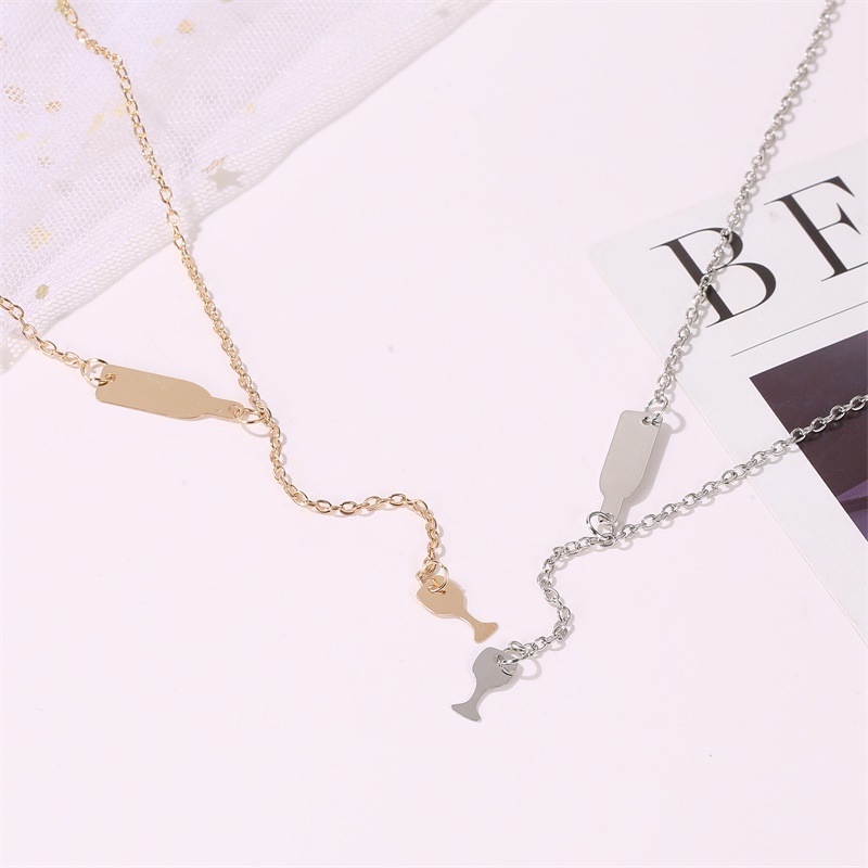 Wholesale Fashion Jewelry Red Wine Bottle Wine Necklace Female Long Single Layer Sweater Chain display picture 2