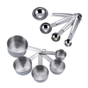 Factory direct stainless steel five-piece measuring spoon kitchen baking with scale seasoning Measuring Cup 4-piece set seasoning spoon