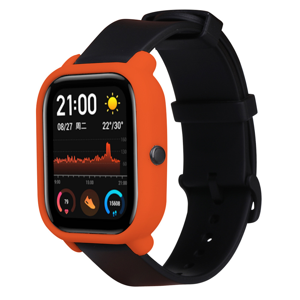 Suitable for Huami Amazfit GTS silicone protective case, solid color anti-drop and scratch-resistant soft rubber protective cover, soft undefined