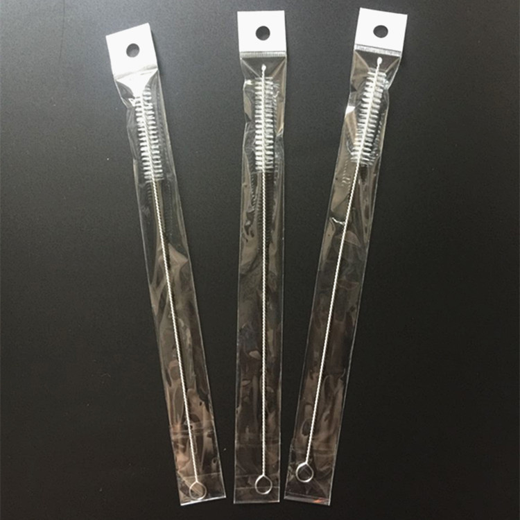 Suministro de fábrica botella de alimentación cepillo de paja botella de alimentación de acero inoxidable cepillo de paja cepillo con embalaje OPP