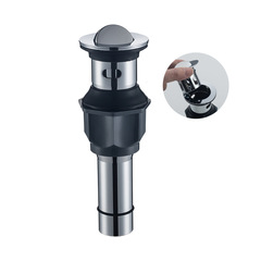 下水批發 202電鍍免打膠不鏽鋼下水器 洗手盆臉盆翻板提籃下水器