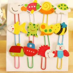 Japanese and Korean stationery, cute cartoon paper clips, wooden animals, paper clips, note needles, office supplies manufacturers wholesale