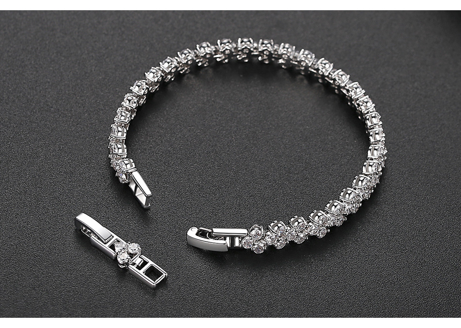 الزركون سوار كامل الماس بسيطة مع تمديد سلسلة سوار هدية الإناث display picture 4