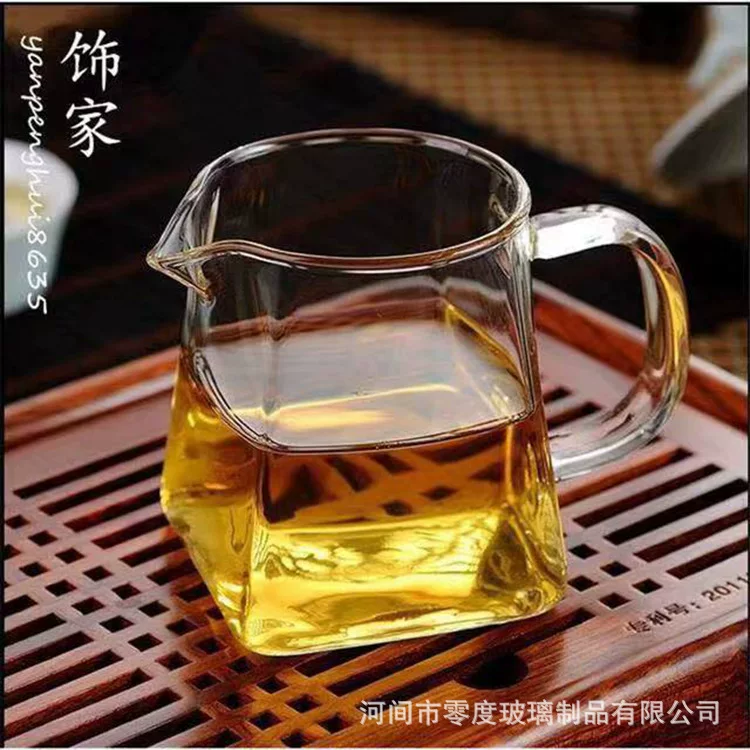 Glass square transparent tea cup, tea set
