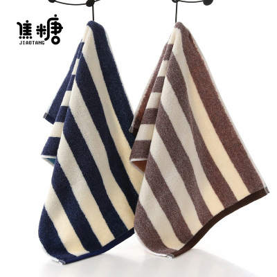 纯棉深色条纹毛巾简约吸水男士礼品擦脸巾公司福利定制绣字摆地摊|ms