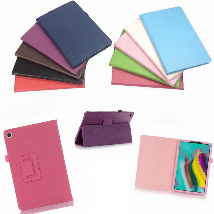 Suitable for Samsung TabS5e T720 flat leather case P610 litchi pattern bracket all-inclusive anti-fall leather case T510