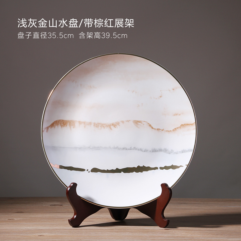 Placa de cerámica placa decoración placa colgante nuevo estilo chino salón entrada vino gabinete artesanía decoración al por mayor