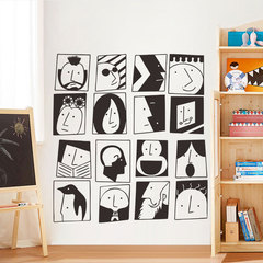 Artistic Changeable Avatar Face Mask Wall Sticker Leisure Bar Dessert Shop Window Glass Door Decor Sticker FX63001