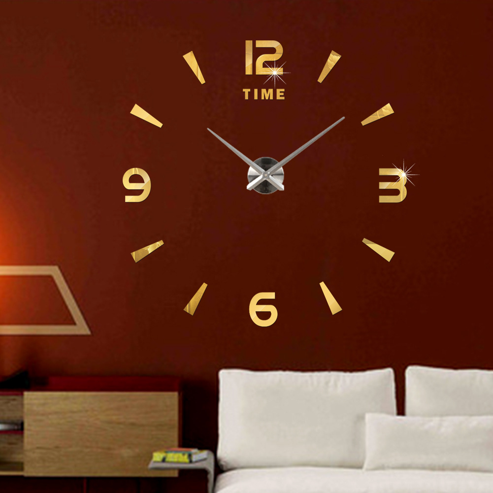 Venta caliente transfronteriza espejo creativo etiqueta de la pared reloj DIY de gran tamaño EVA espejo Reloj de pared simple reloj