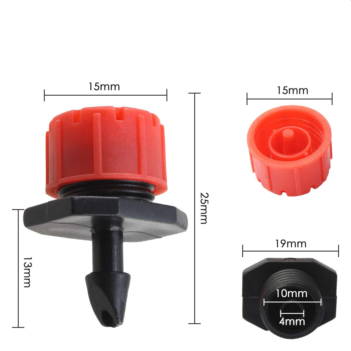 Directo de fábrica de ocho hoyos Caperucita Roja gotero rojo de 8 hoyos de flujo ajustable gotero de jardinería micro-spray boquilla de riego por goteo