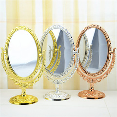 Foreign trade cosmetic mirror, desktop double-sided mirror, oval mirror, golden beauty desktop vanity mirror ten yuan store