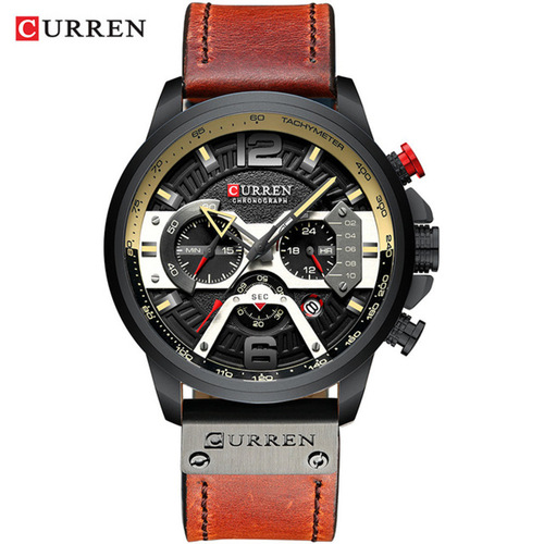 CURREN 8329 trendy men's waterproof watch six-pin multi-function fashion large dial calendar watch