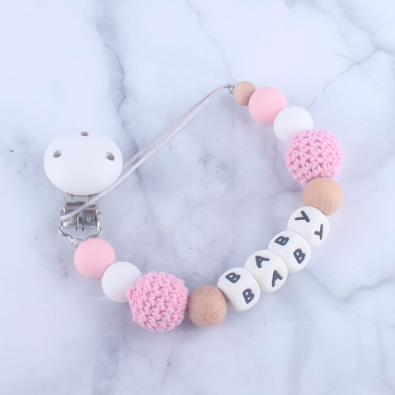 Bebé chupete clip bebé juguete silicona chupete cadena anti-gota con mordedor anti-perdido cadena comercio exterior