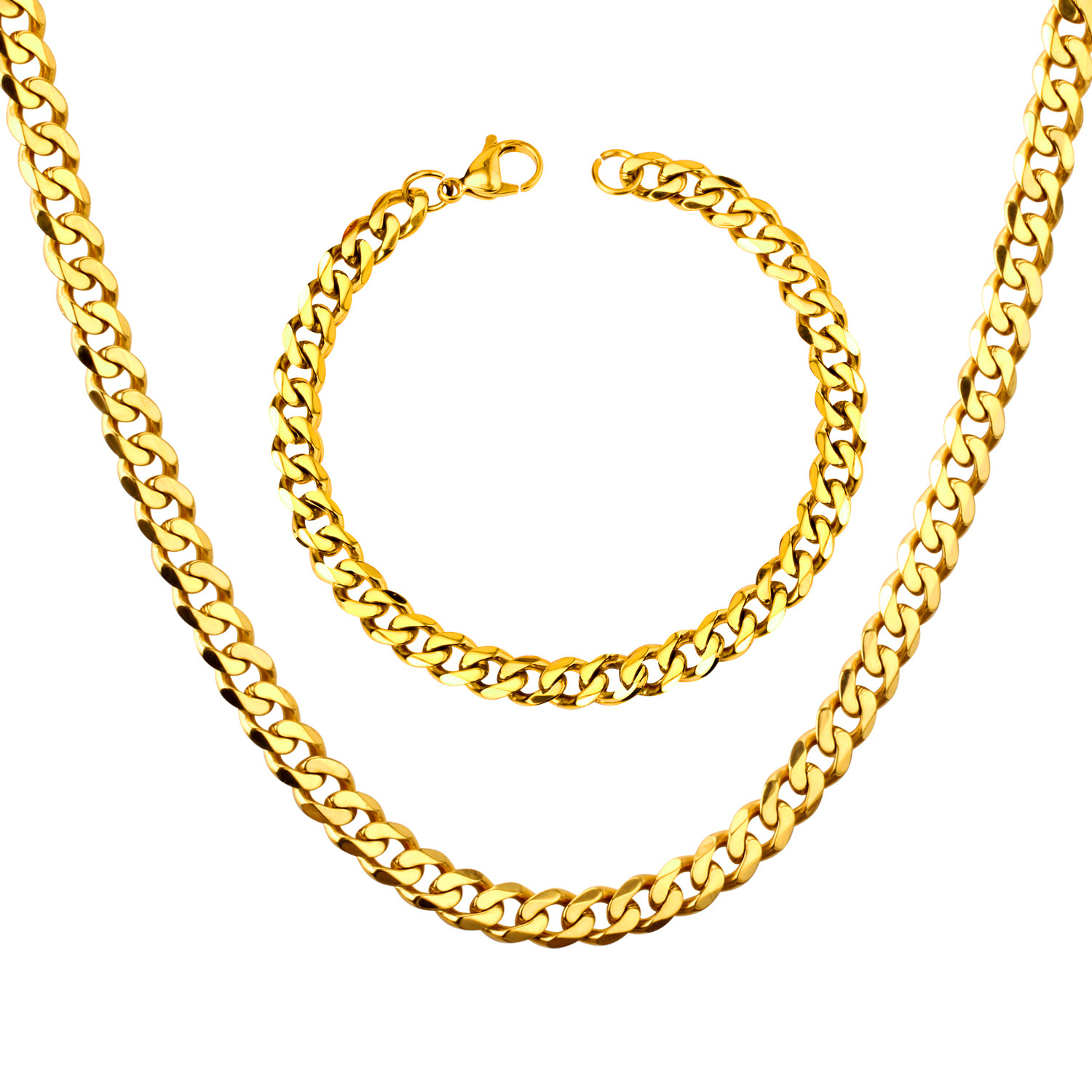 Holiday, Daily Occasion Stainless Steel Material Simple Style Solid Color Stainless Steel Plating Unisex Bracelets Necklace