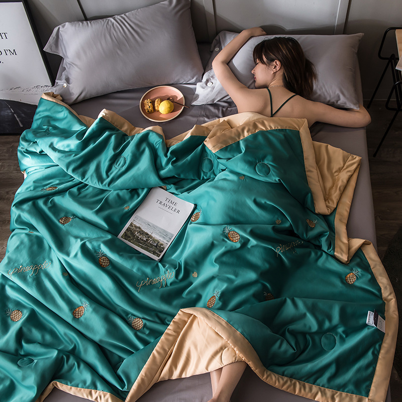 绣花款水洗真丝夏被 空调被批发一件代发