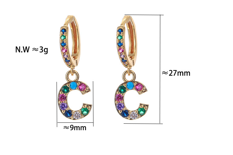 Fashion 26 English Alphabet Earrings display picture 9