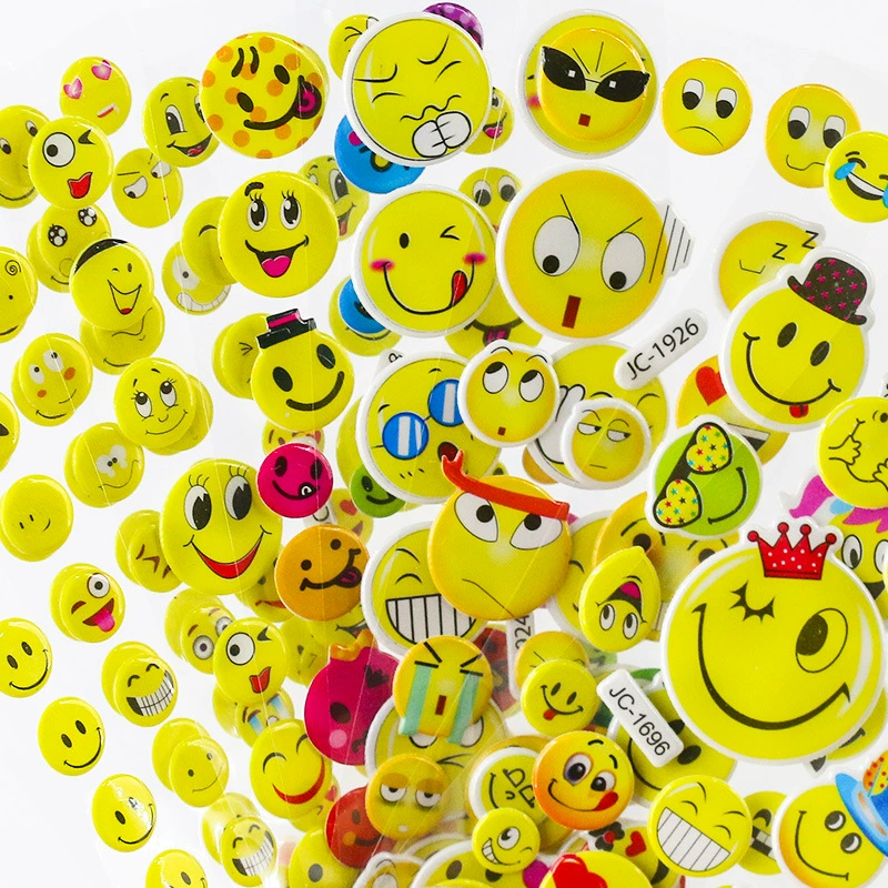 Фабрика прямые милые желтые смайлики трехмерные Пузырьковые наклейки на мобильный телефон мультфильм детские наклейки