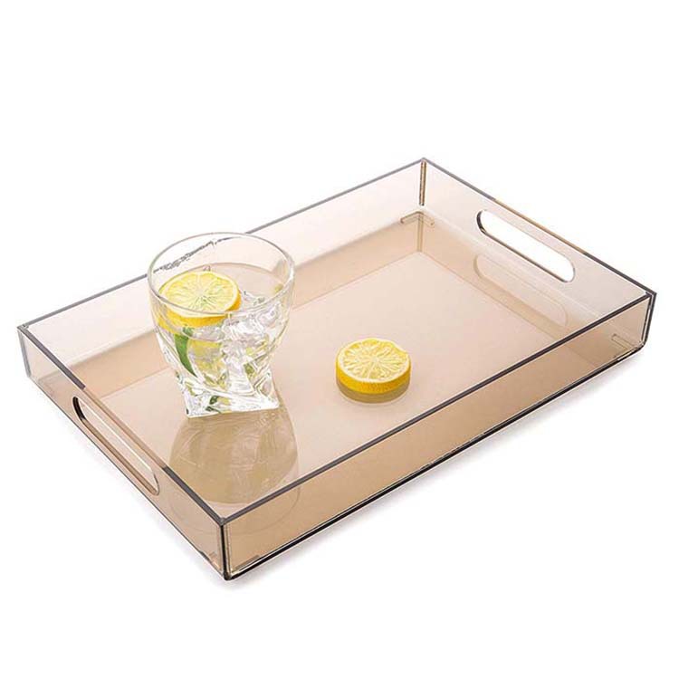 多色丙烯酸酒店服务托盘透明棕色亚克力托盘