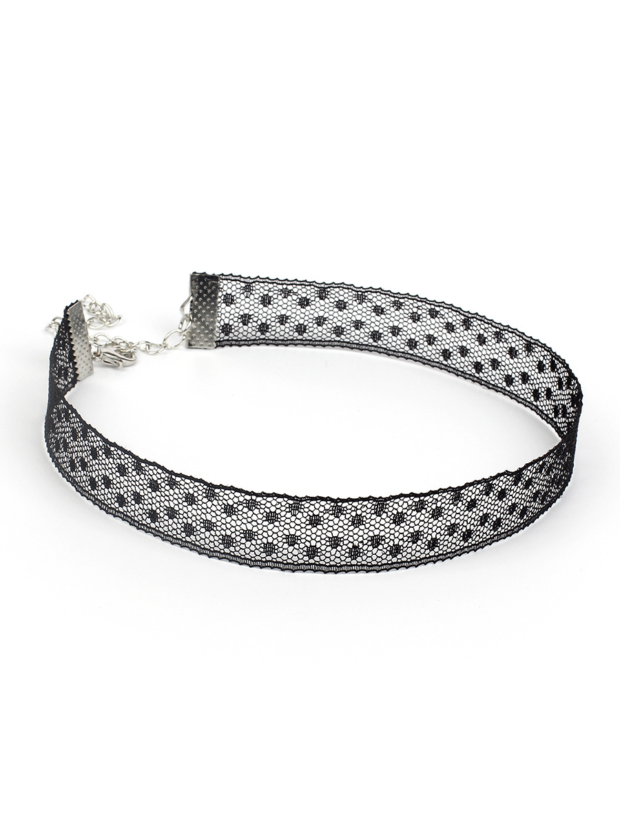 Lace Chain Material Simple Style Polka Dots Alloy Lace Choker Wholesale