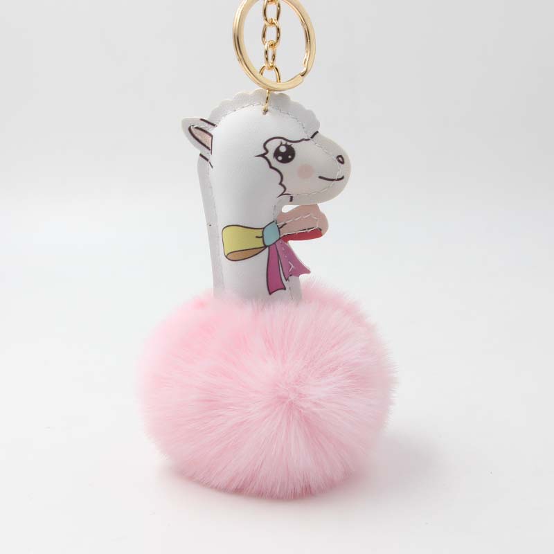 Keychain, alpaca, plush pendant