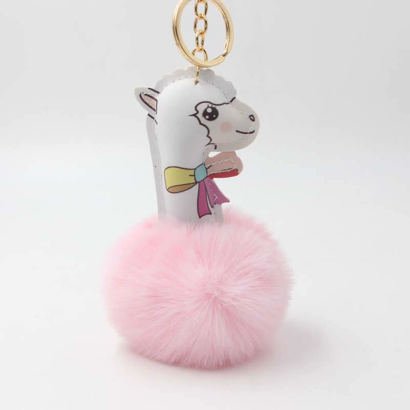 Keychain, alpaca, plush pendant
