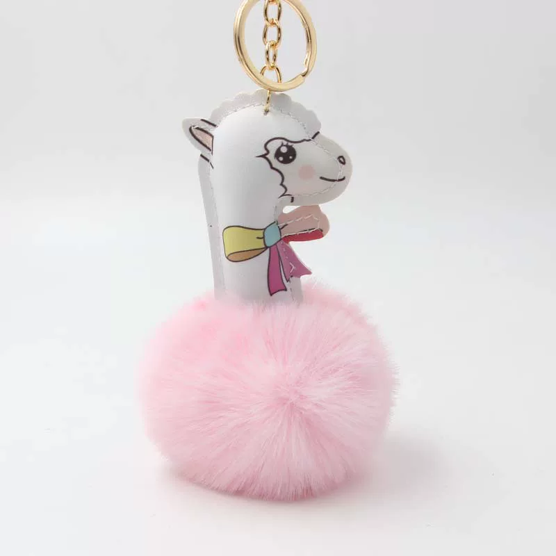 Keychain, alpaca, plush pendant