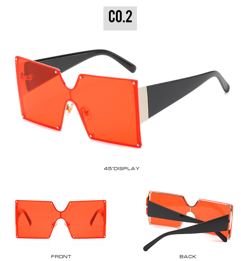 Large Frame One Piece Sunglasses Square Gradient Street Style_voghion.com