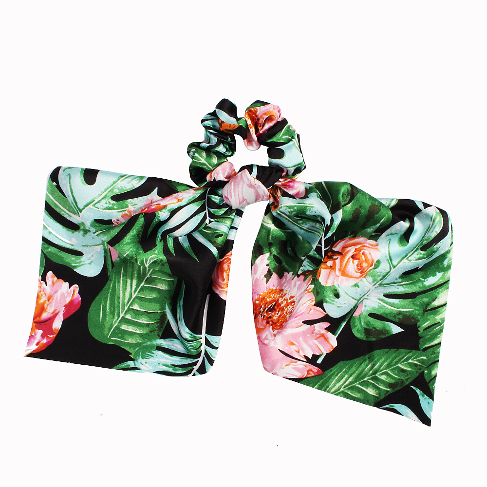 New Fashion Big Flower Satin Printed Scarf Cheap Hair Ring Wholesale display picture 38