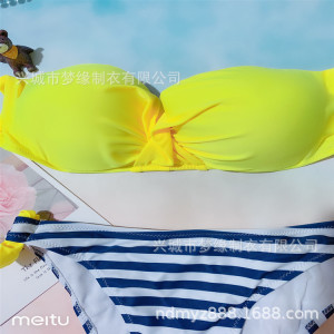 2018年新款分体比基尼泳装糖果色泳衣bikini泳衣批发比基尼