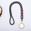 Innovate quantitative composite mineral magnetic wave vermiculite wave far -infrared ion release pure black necklace pendant wholesale