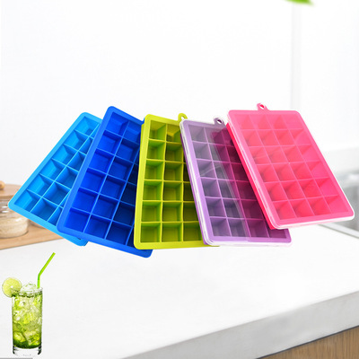 Factory wholesale 24 silica gel Ice Cube mould With cover Ice Ice Box chocolate Cake household baking mould