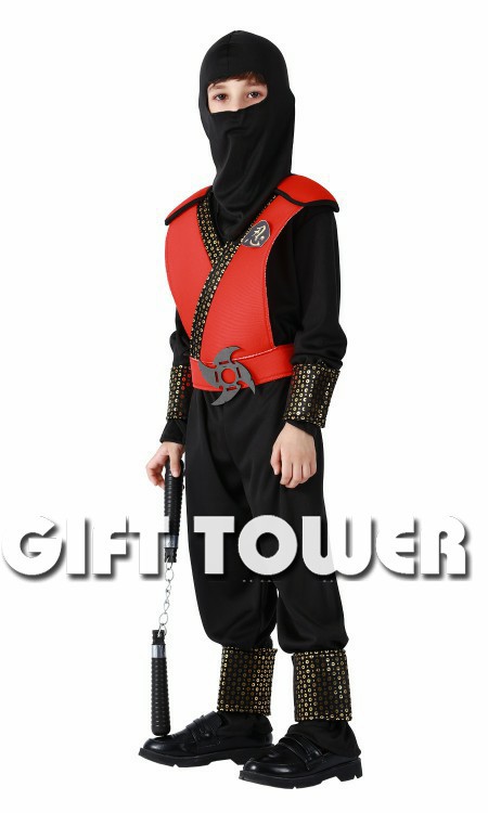 Stage performance costume, Japanese ninja costume,B-0258 divine red gold little ninja role-playing costume cosplay boy Halloween costume detail image 2