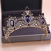 Purple retro black crown, hair accessory, European style