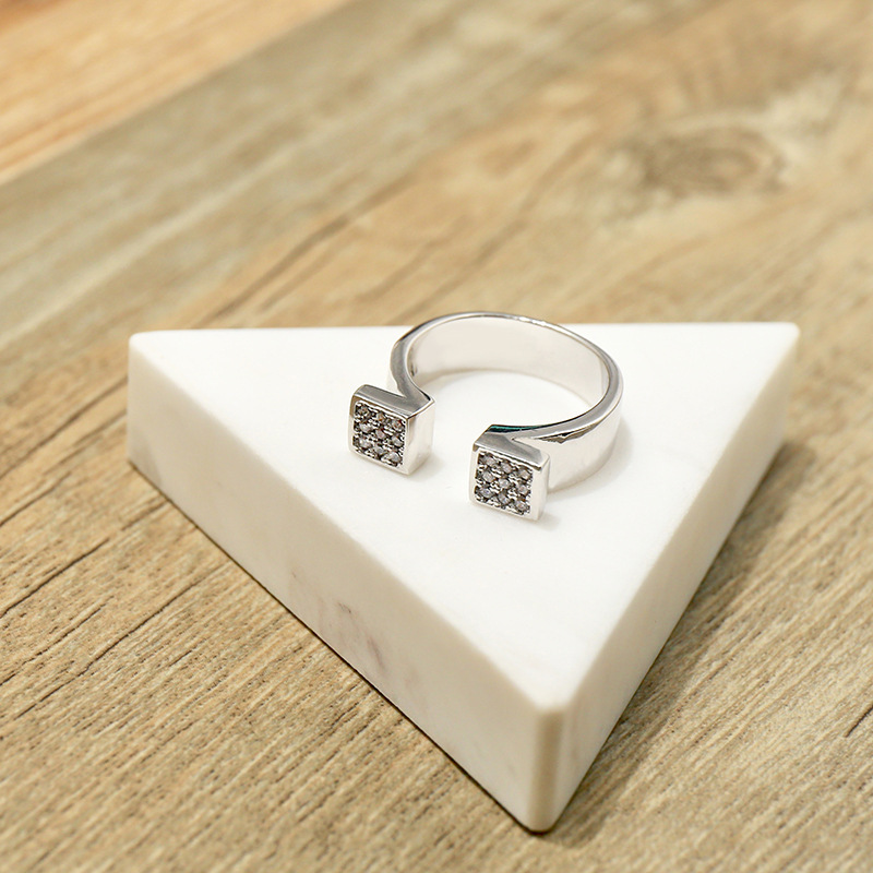 Trendy Titanium Steel Cuban Square Ring With White Clay Diamond_voghion.com