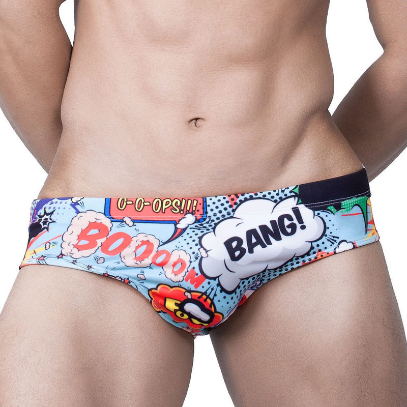 UXH men's new explosion print fashion sexy triangle swimming trunks foreign trade close-fitting nylon beach briefs men UXH men's new explosion print fashion sexy triangle swimming trunks foreign trade close-fitting nylon beach briefs men