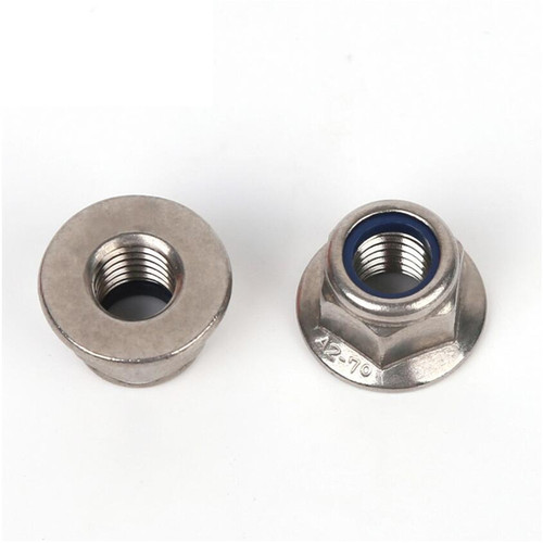 304 stainless steel nylon flange nut anti-loosening anti-slip locking outer hexagonal nut flat plate M4M5M8M10M12