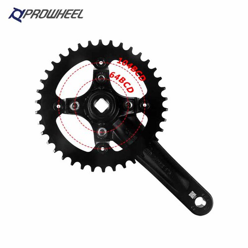 prowheel Haomeng mountain bike crankset 104BCD square hole crankset modified single and double disc left and right cranks