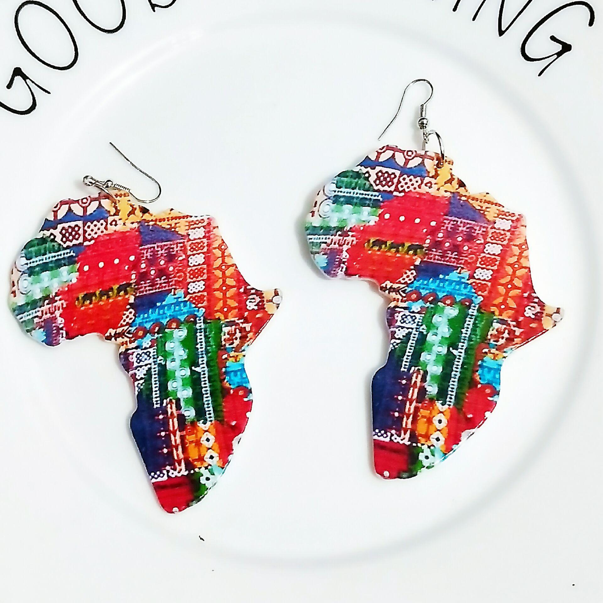 Fashion Engraving Printing Painted Wooden Earrings display picture 7