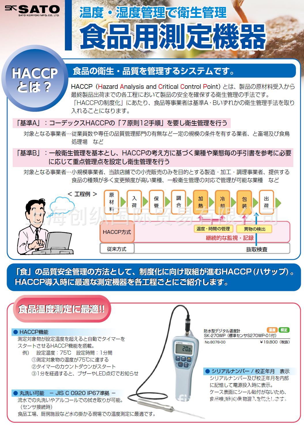 日本SATOKEIRYO SK 佐藤计量温湿度计 SK-270WP  No.8088-00