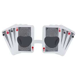 厂家低价促销 球迷塑料眼镜 搞怪扑克牌眼镜 舞会派对用品化