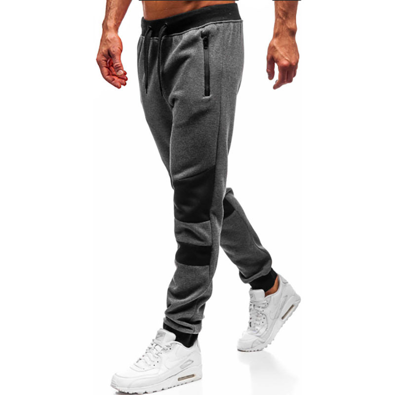Foreign Trade Summer New Men's Pocket Zipper Color Matching Casual Trousers Men's Slim-fit British-style European-style Trousers