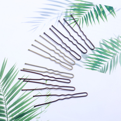 黑色U形夹头饰棕色发夹盘发发饰品金色刘海夹影楼专用饰品盘发器|ru