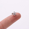 Zirconium, earrings stainless steel, piercing, with snowflakes, Korean style