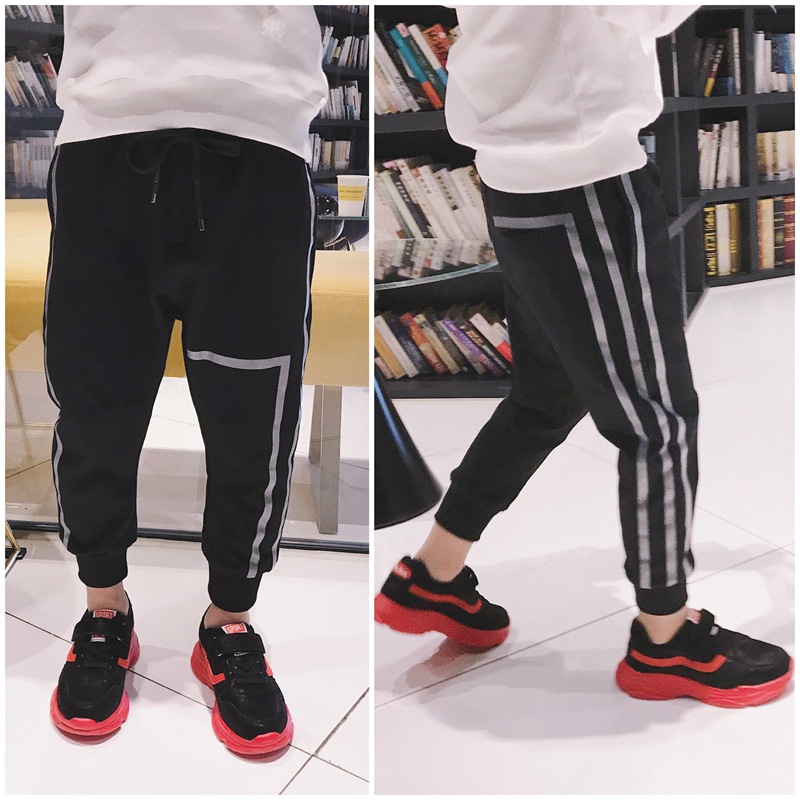 男童裤子小童秋装2019新款儿童运动裤中大童洋气春秋休闲裤韩版潮|ru