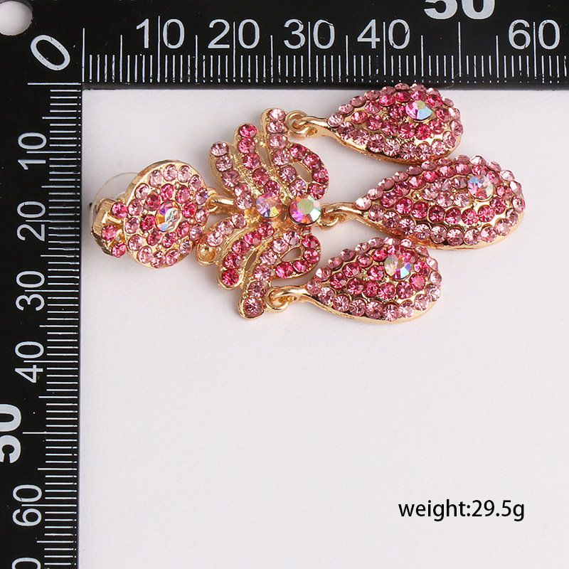 Pink Water Drop Diamond Earrings Female Fashion Earrings Fashion Earrings display picture 1