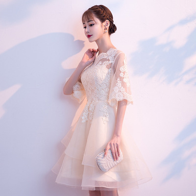 Ladies Dress skirt 2019 new pattern Show thin banquet Champagne have cash less than that is registered in the accounts Dress Bridesmaid Dresses Annual meeting Dress