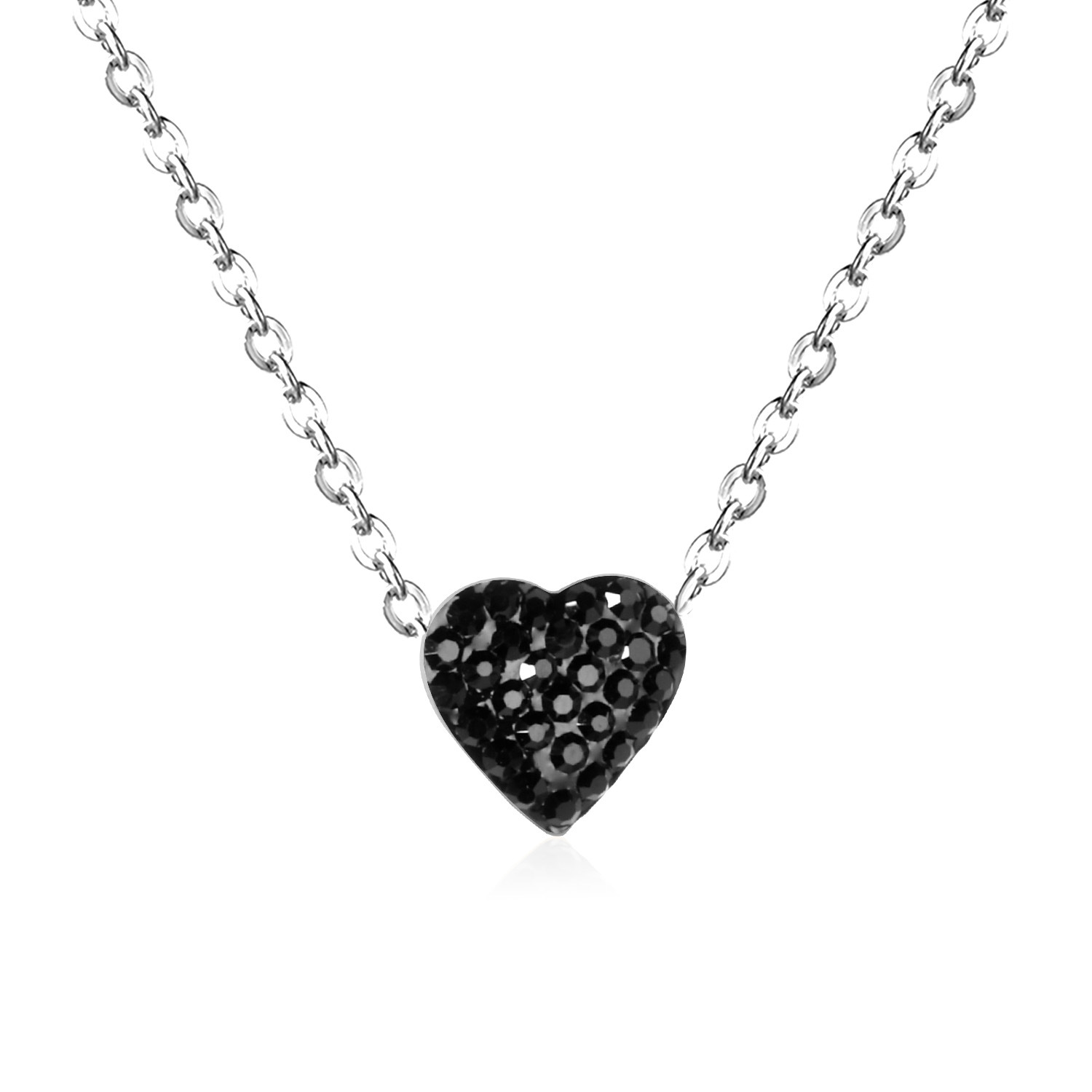 Simple Style Heart Shape Stainless Steel Plating Zircon Pendant Necklace display picture 3