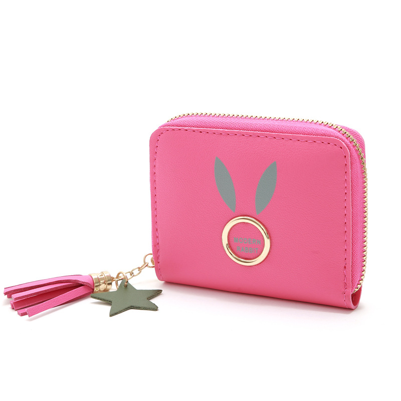 Korean Rabbit Ears Printing Zipper Short Wallet Wholesale display picture 11